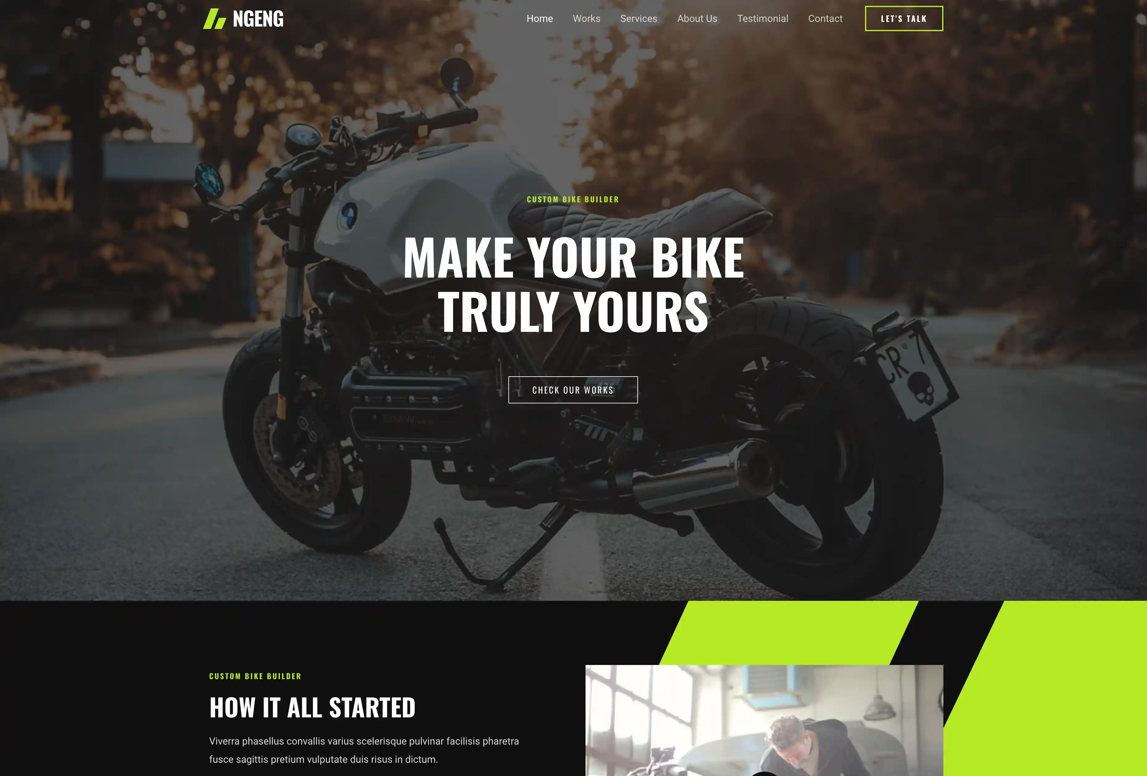 Preview of Motorbike Website